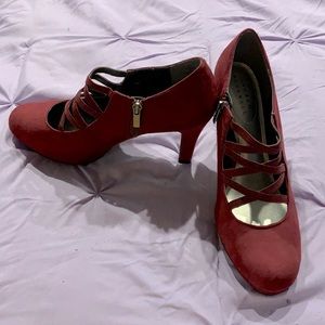 Maroon/Red Strappy Heels